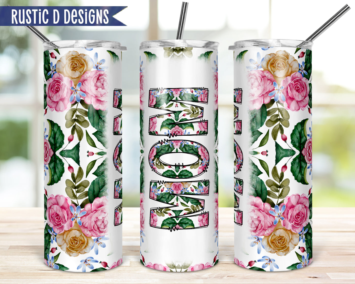 Mom Floral 20oz Stainless Steel Skinny Tumbler
