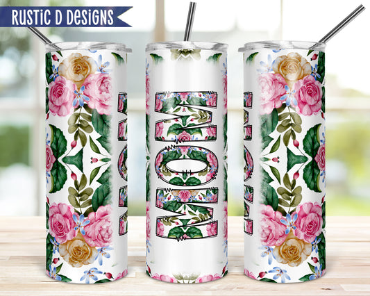 Mom Floral 20oz Stainless Steel Skinny Tumbler