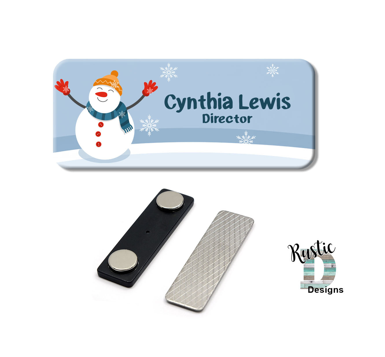 Snowman Winter Magnetic Name Badge