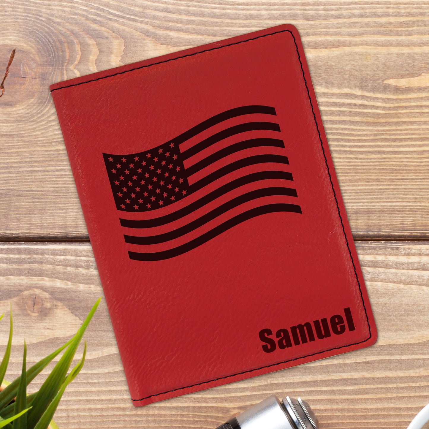 American Flag Personalized Passport Holder