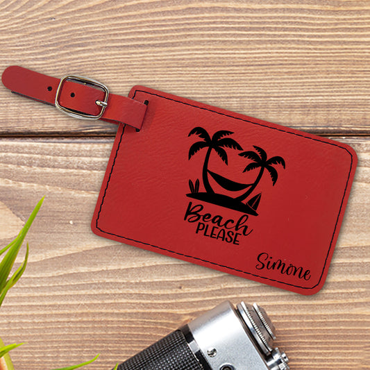 Beach Please Personalized Luggage Tag