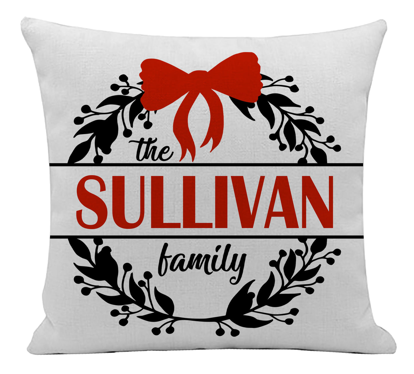 Christmas Family Monogram Pillow Cover