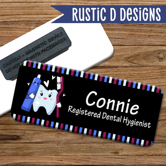 Clean Tooth Love Dental Hygienist Dentist Magnetic Name Badge