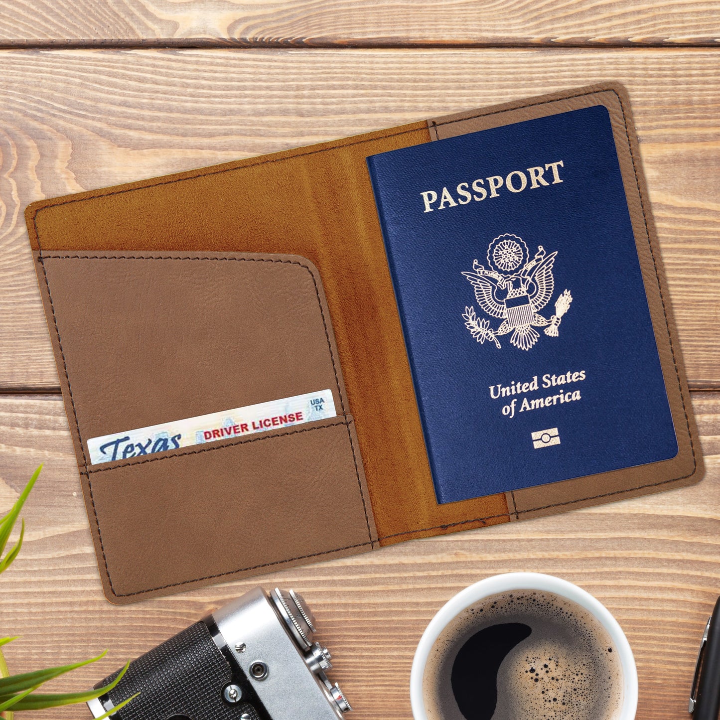 Vintage Plane Personalized Passport Holder