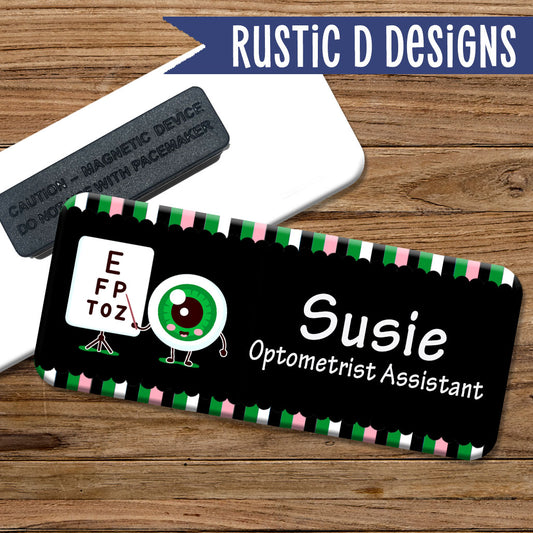 Eye Chart Eye Doctor Optometrist Magnetic Name Badge