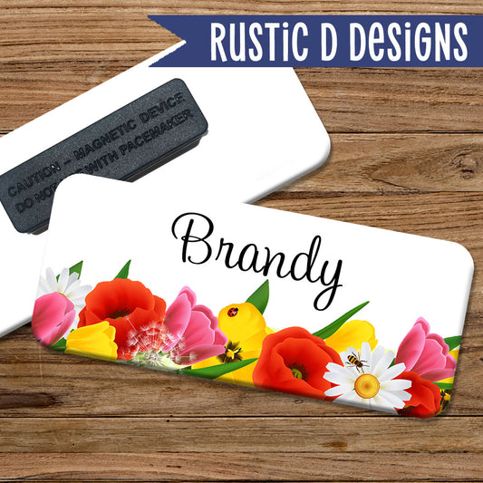 Flower Garden Magnetic Name Badge