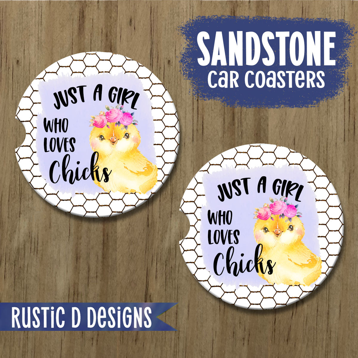 Just a Girl Who Loves Chicks License Plate Auto Set