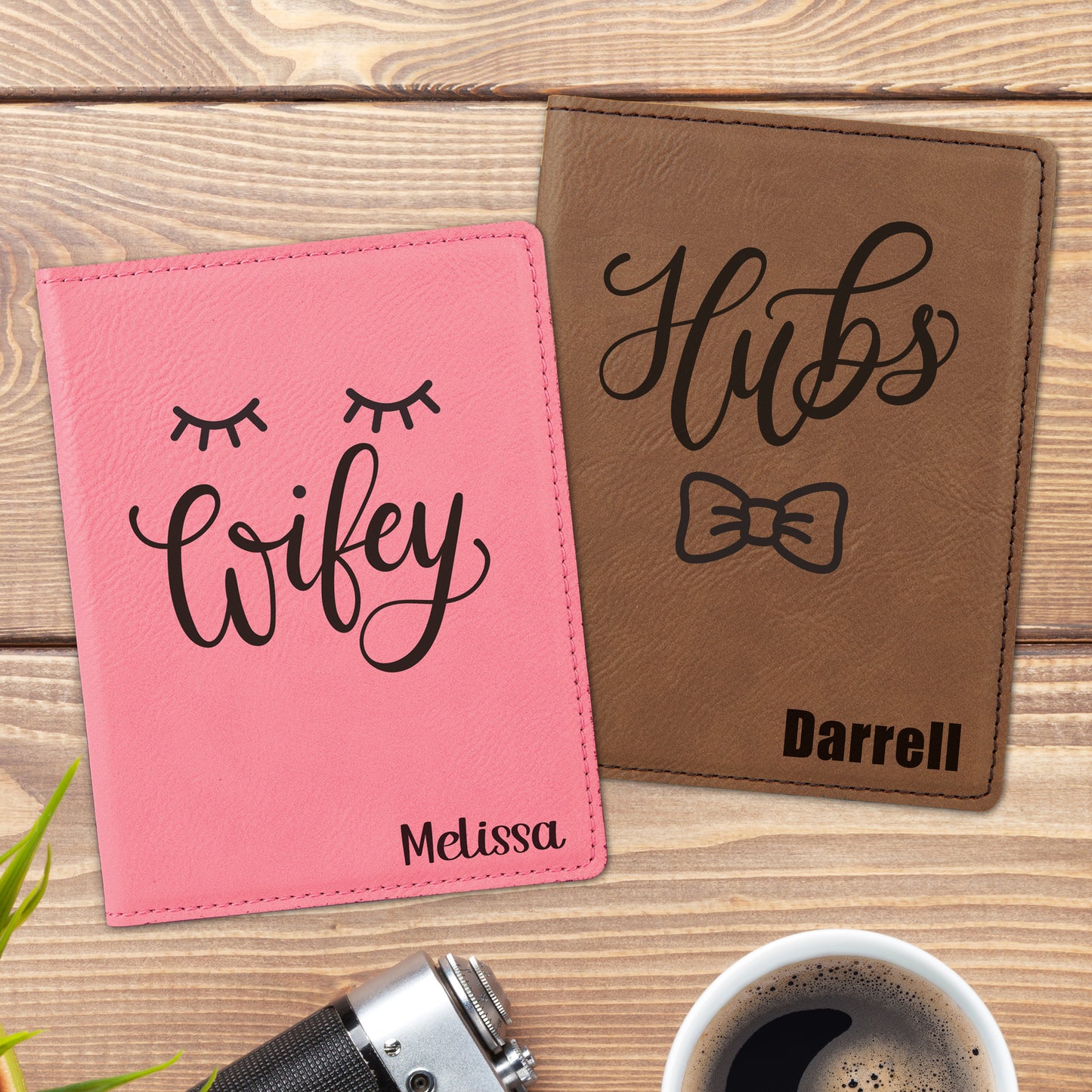 Hubs & Wifey Personalized Passport Holders