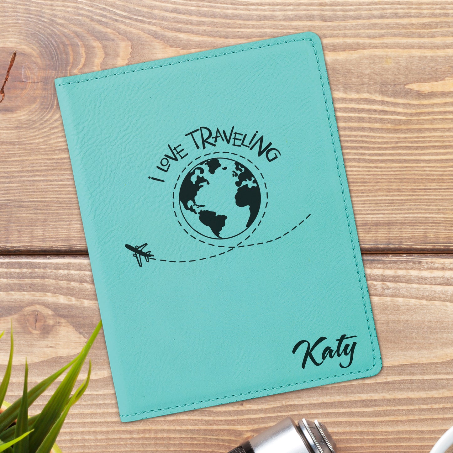 I Love Traveling Personalized Passport Holder