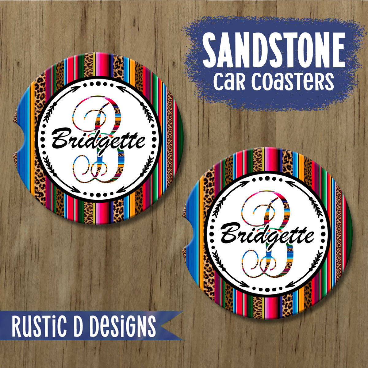 Leopard Serape Arrows Personalized License Plate Auto Set