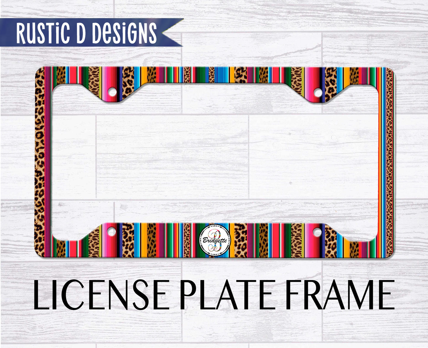 Leopard Serape Arrows Personalized License Plate Auto Set