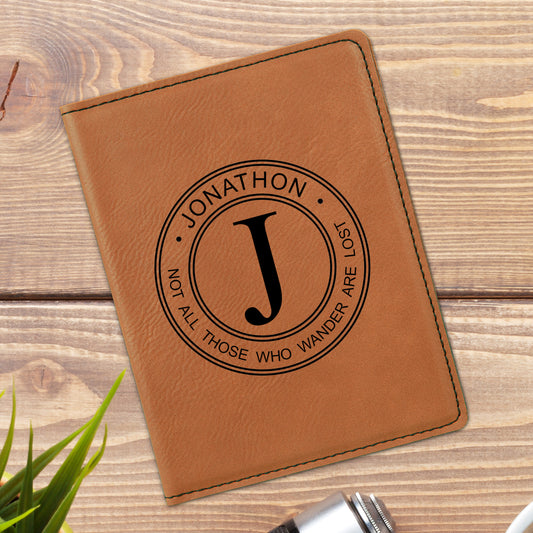 Not All Who Wander Personalized Passport Holder