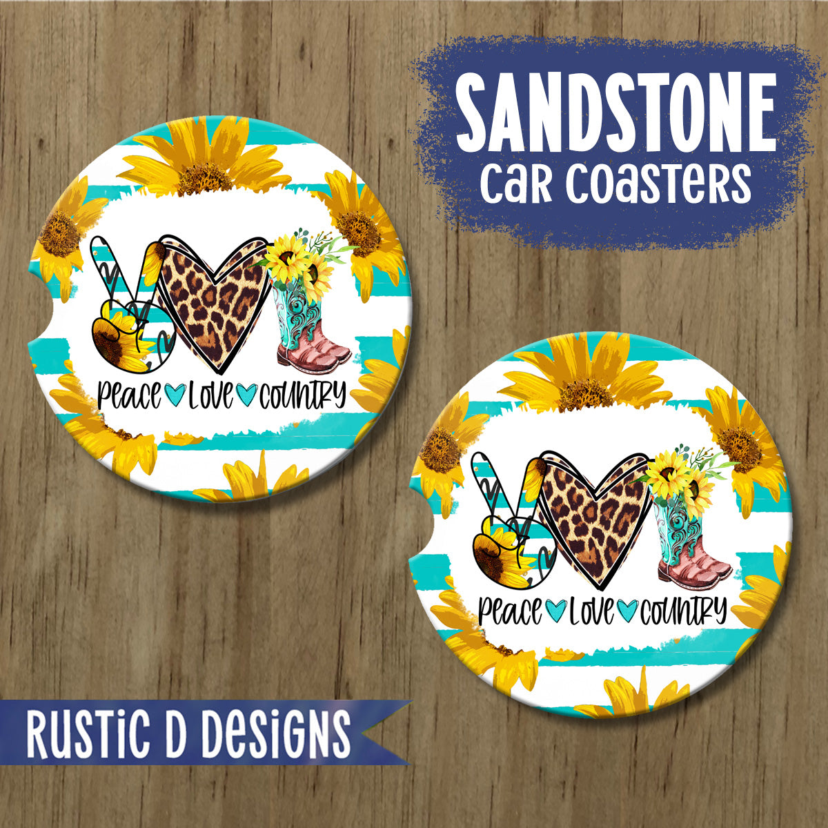 Peace Love Country License Plate Auto Set