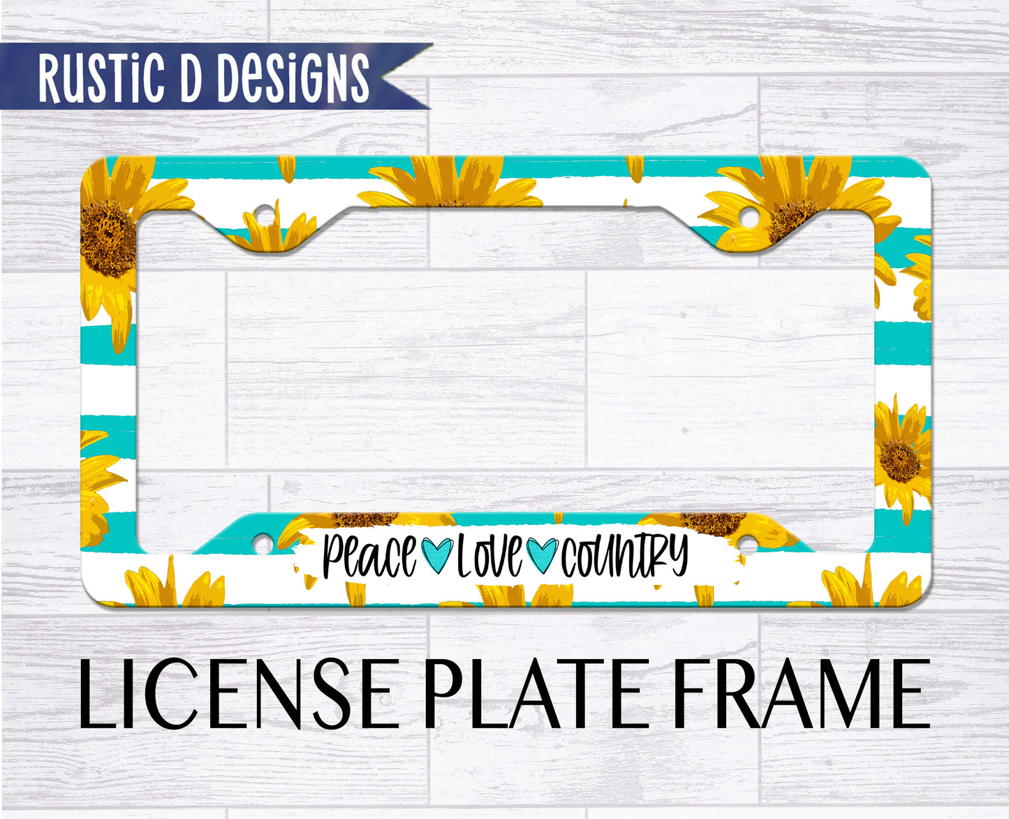 Peace Love Country License Plate Auto Set