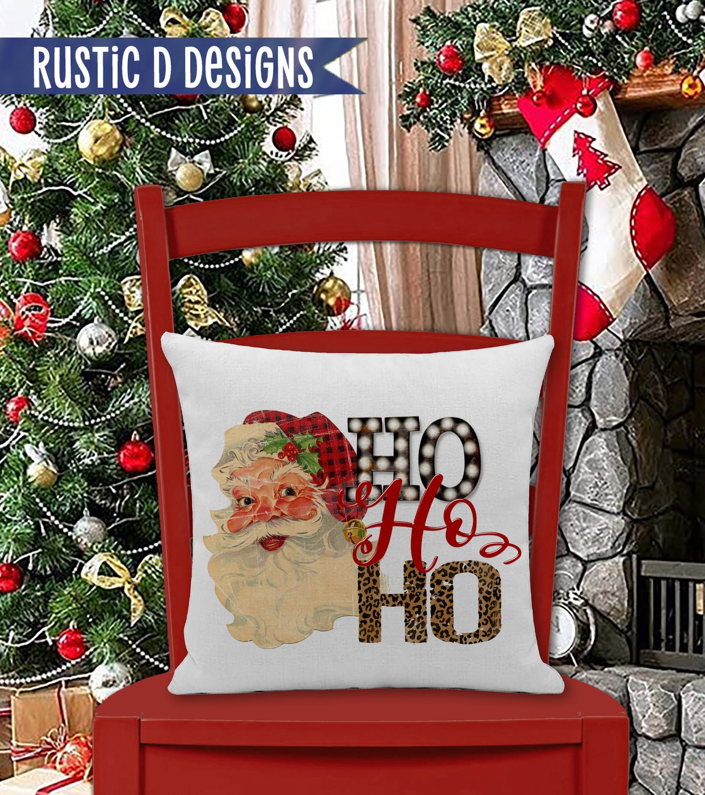 Santa Ho Ho Ho Personalized Pillow Cover