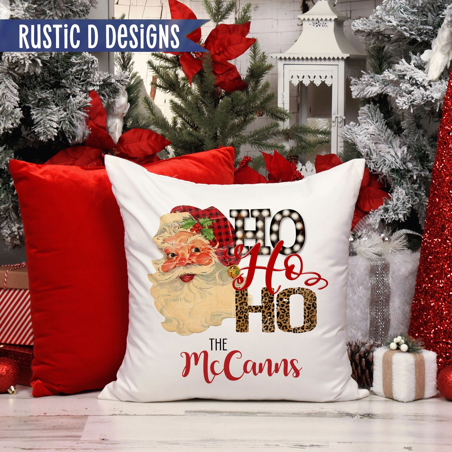 Santa Ho Ho Ho Personalized Pillow Cover