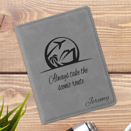 Scenic Route Personalized Passport Holder