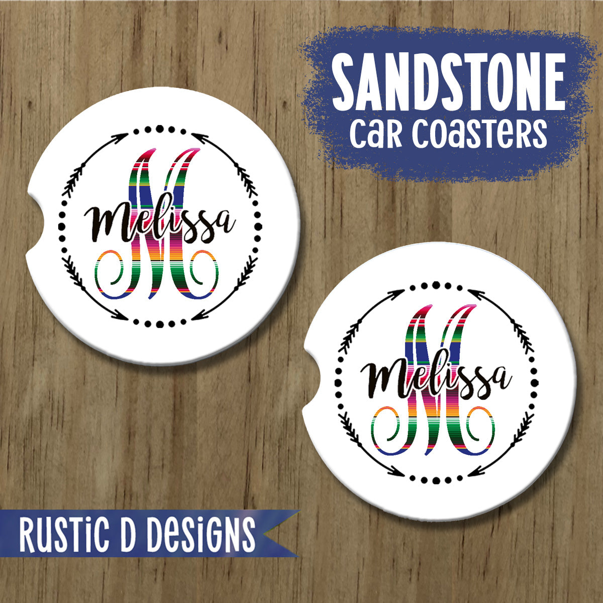 Serape Letter Arrow Personalized License Plate Auto Set