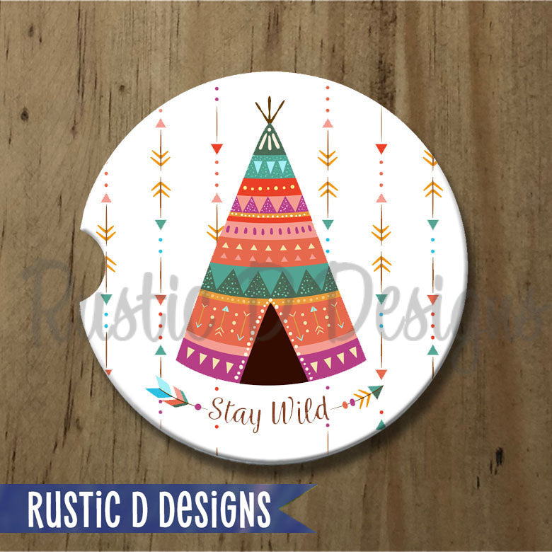 Stay Wild Sandstone Car Coaster