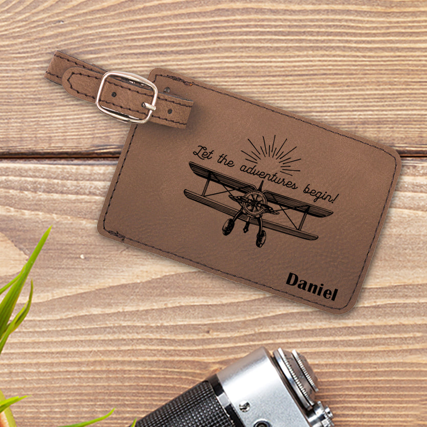 Vintage Plane Personalized Luggage Tag