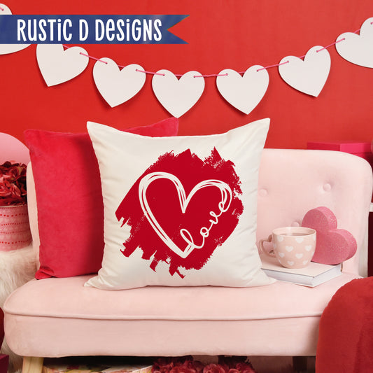 Vintage Valentine Heart Pillow Cover