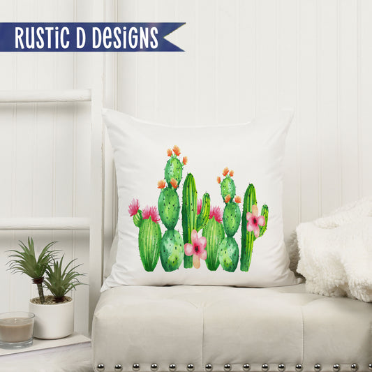 Watercolor Cactus Pillow Cover