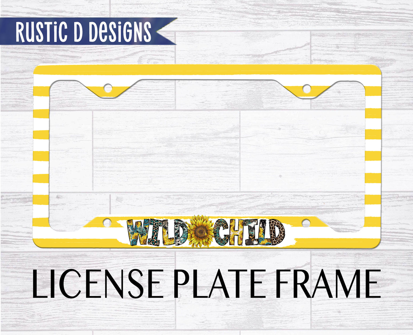 Wild Child Sunflower License Plate Auto Set