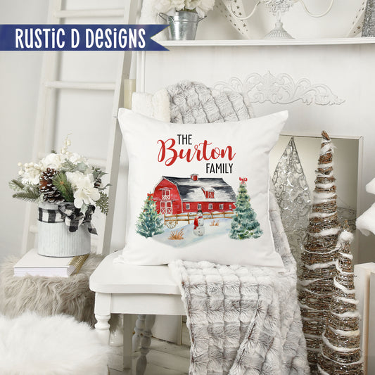 Winter on the Farm Pillow Cover