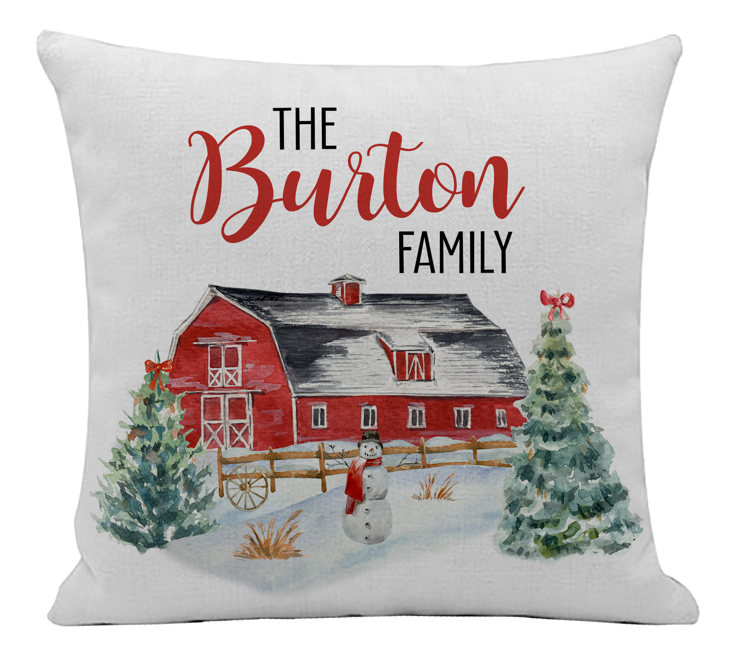 Winter on the Farm Pillow Cover