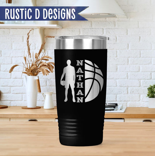 Basketball Player Engraved Personalized 20oz Stainless Steel Tumbler
