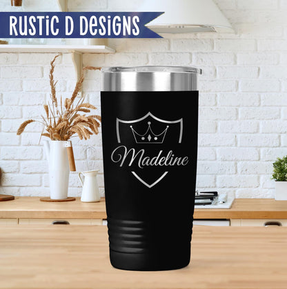 Crown Logo Engraved Personalized 20oz Stainless Steel Tumbler