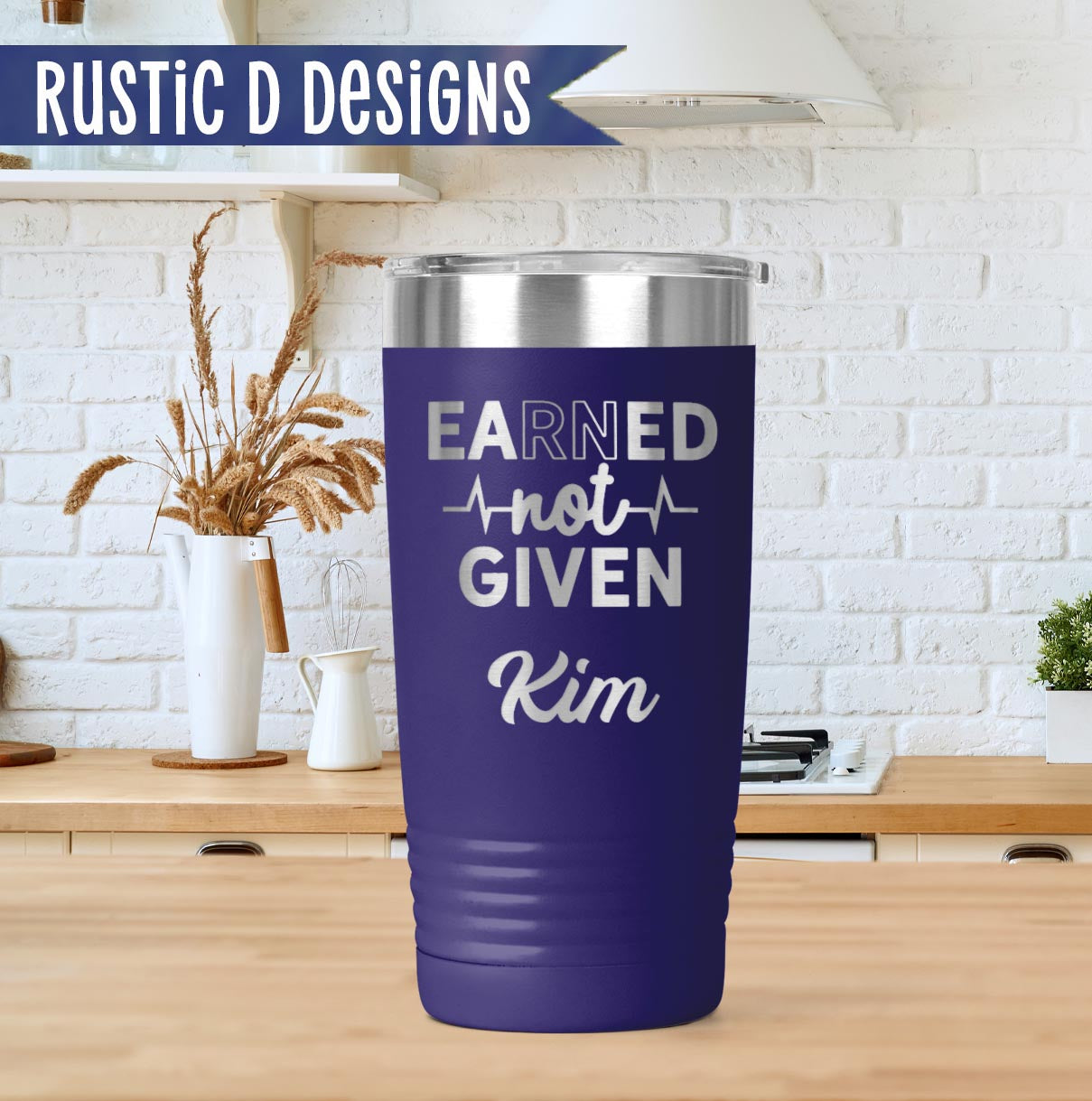 EaRNed Not Given Engraved Personalized 20oz Stainless Steel Tumbler