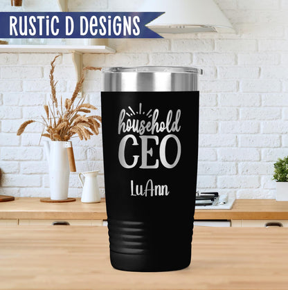 Household CEO Engraved Personalized 20oz Stainless Steel Tumbler