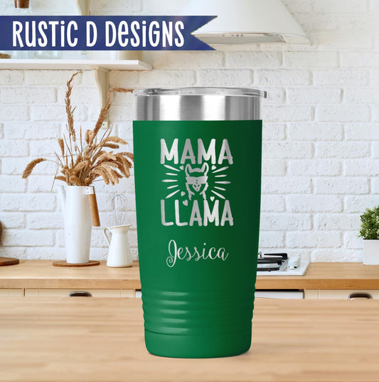 Mama Llama Engraved Personalized 20oz Stainless Steel Tumbler