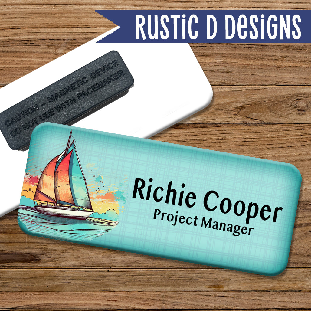 Sailboat Magnetic Name Badge