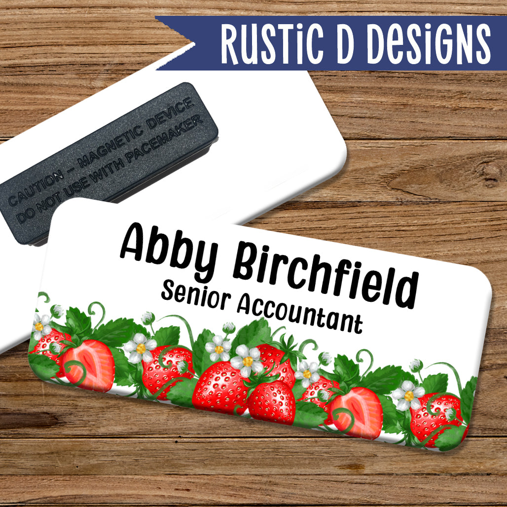 Strawberry Vine Magnetic Name Badge