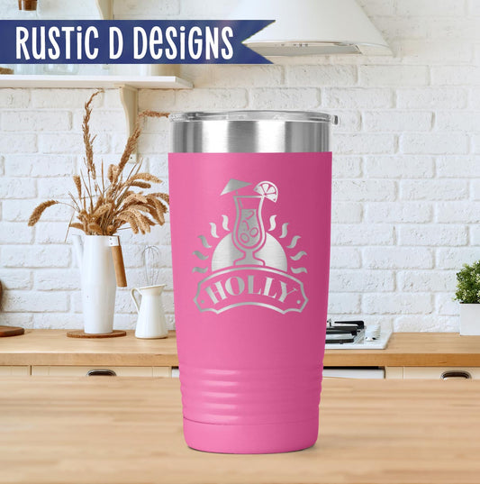 Summer Cocktail Engraved Personalized 20oz Stainless Steel Tumbler