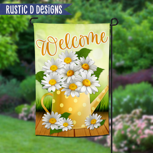 Welcome Daisies Garden Flag 12"x18"