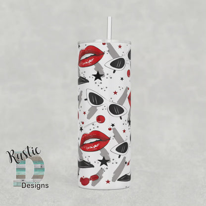 Lipstick & High Heels Personalized 20oz Stainless Steel Skinny Tumbler