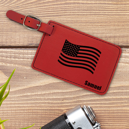 American Flag Personalized Luggage Tag