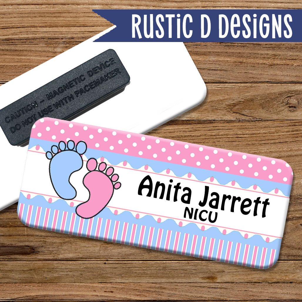 Baby Feet Nurse Magnetic Name Badge