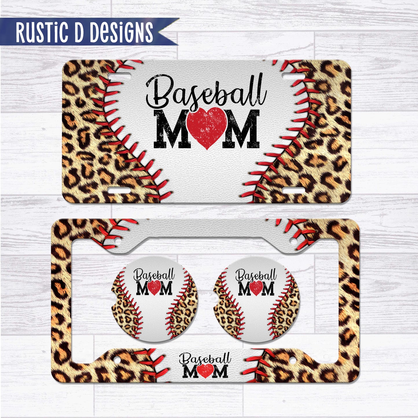 Baseball Mom License Plate Auto Set