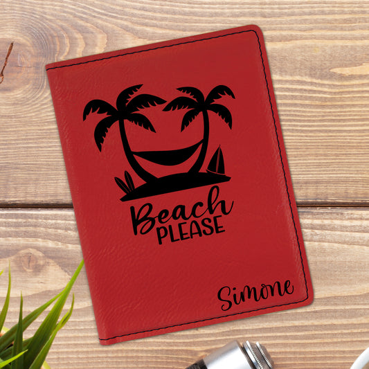 Beach Please Personalized Passport Holder