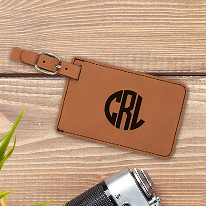 Circle Monogram Personalized Luggage Tag