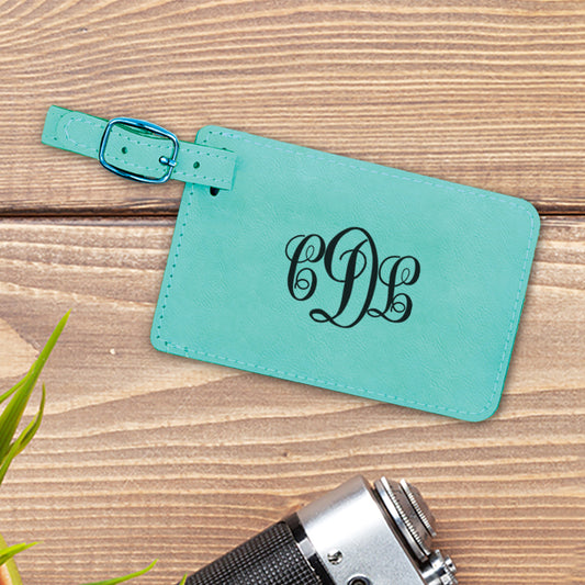 Curly Monogram Personalized Luggage Tag