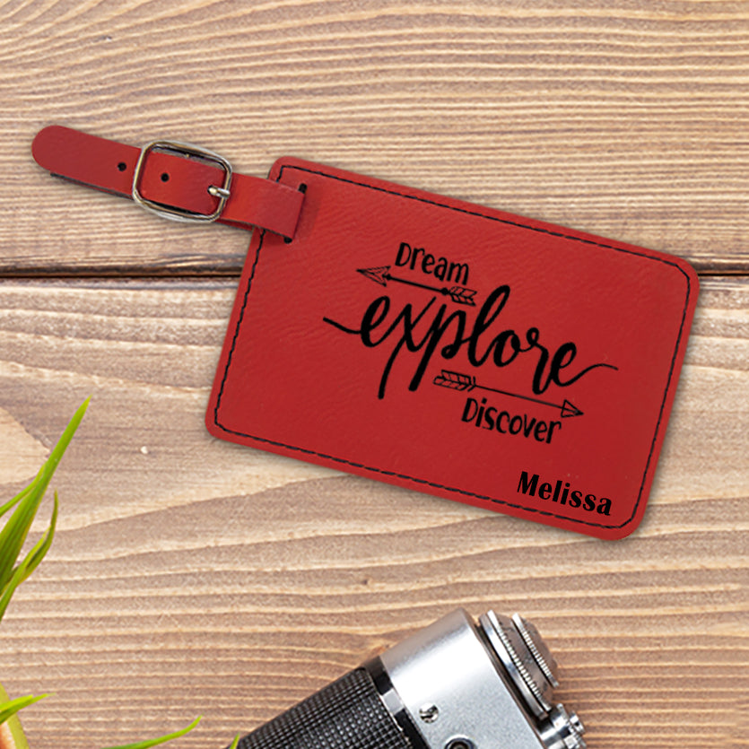 Dream Explore Discover Personalized Luggage Tag