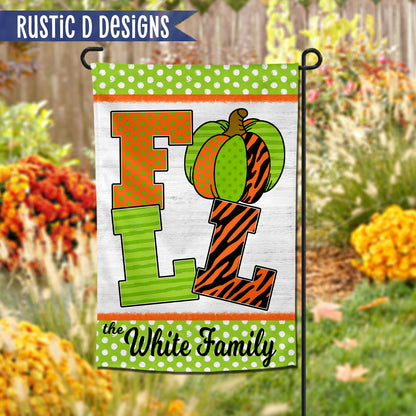 FALL Autumn Personalized Home Garden Flag 12"x18"