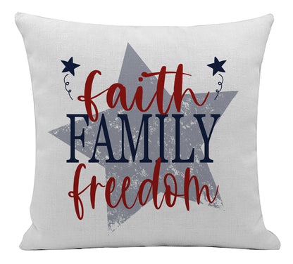 Faith Family Freedom Pillow Cover