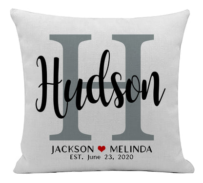 Family Monogram Wedding Pillow Cover