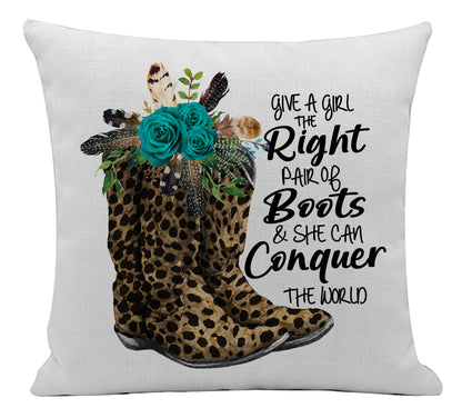 Give a Girl Boots Pillow Cover